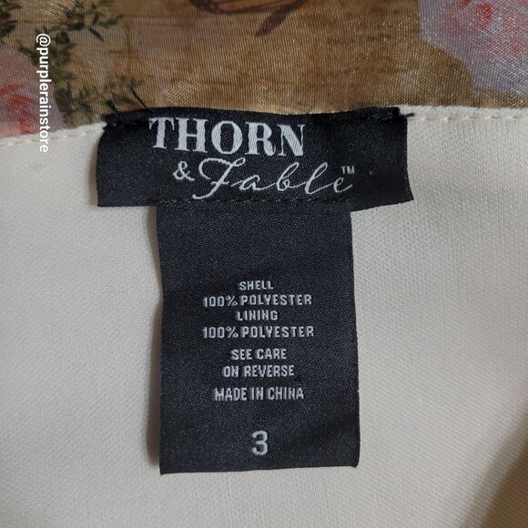 Thorn & Fable Through The Looking Glass Tea Party Organza Dress 3X Puff Sleeve - Picture 6 of 11